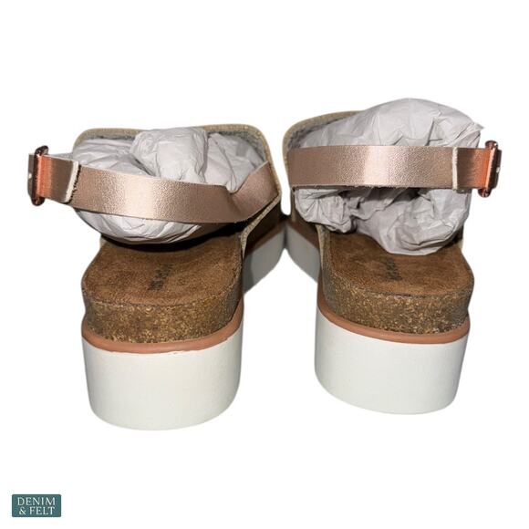 NEW Not Rated Rose Gold Platform Sandals Women’s 6 Cutout Straps Lightweight - Picture 6 of 9